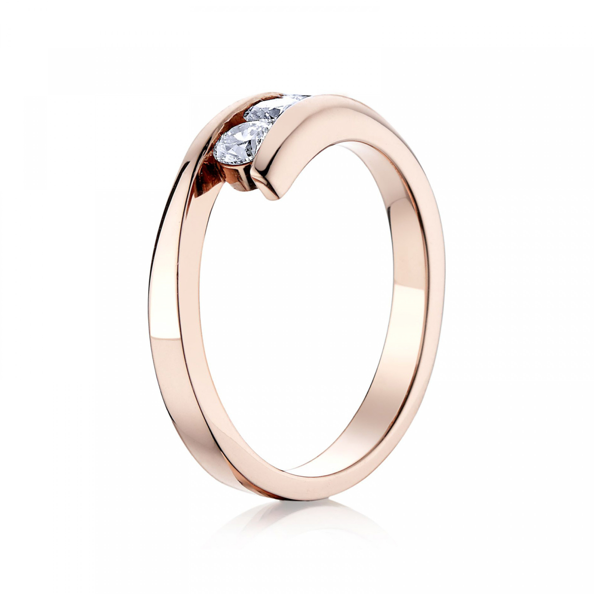 Prsteň Nevis - ružové zlato s prírodným diamantom