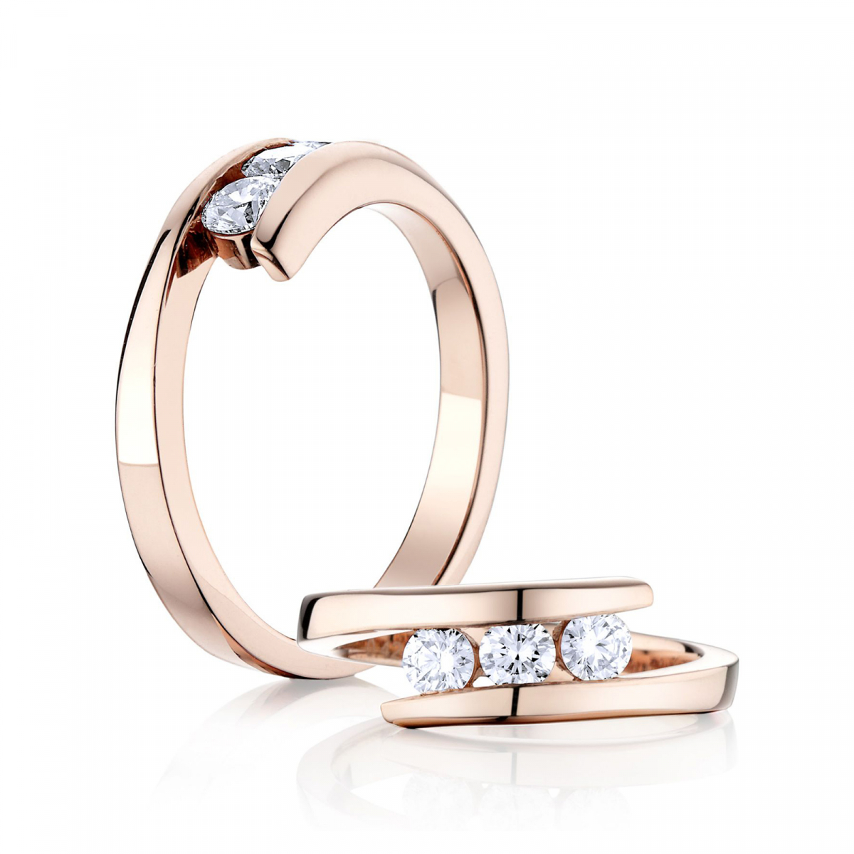 Prsteň Nevis - ružové zlato s prírodným diamantom
