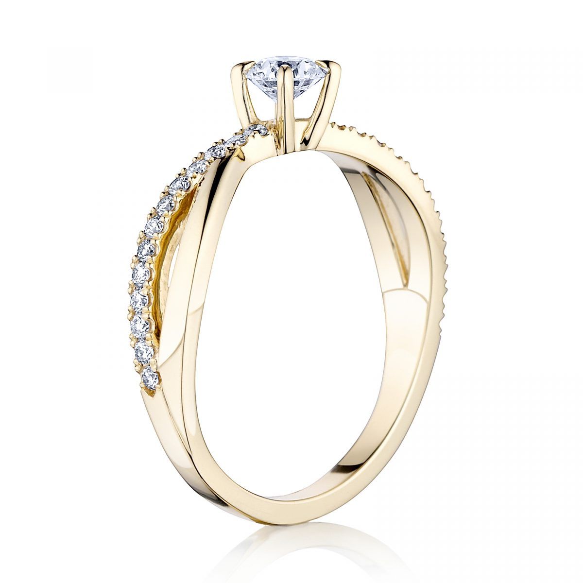 Prsteň Clare - žlté zlato s prírodnými diamantmi