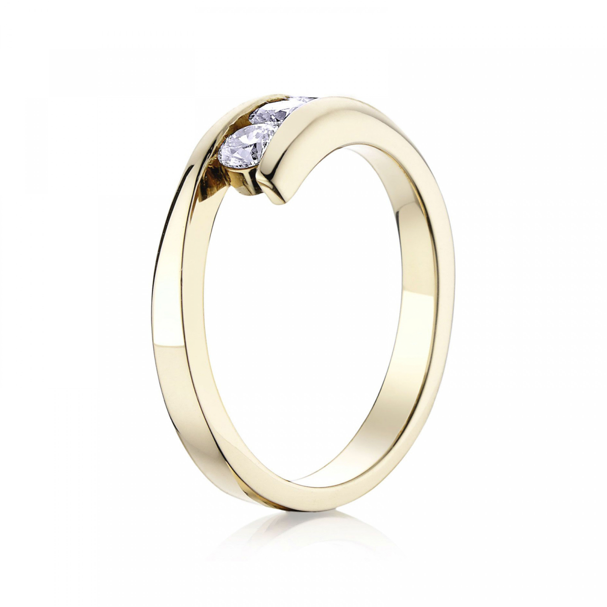 Prsteň Nevis - žlté zlato s prírodným diamantom
