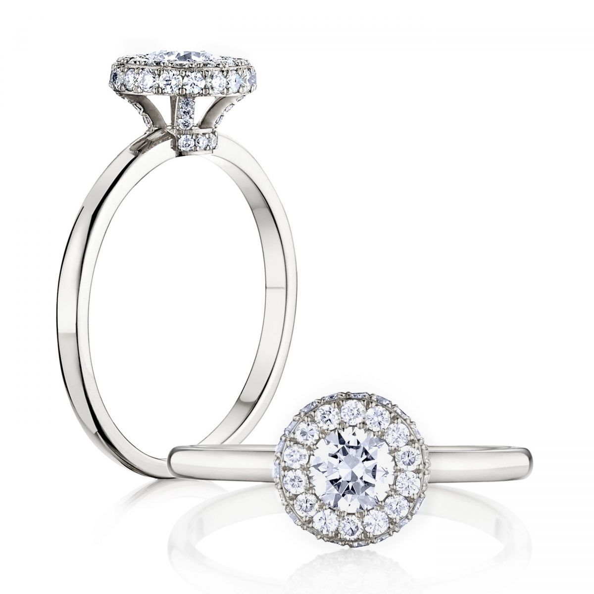 Prsteň Kendall - biele zlato s prírodnými diamantmi