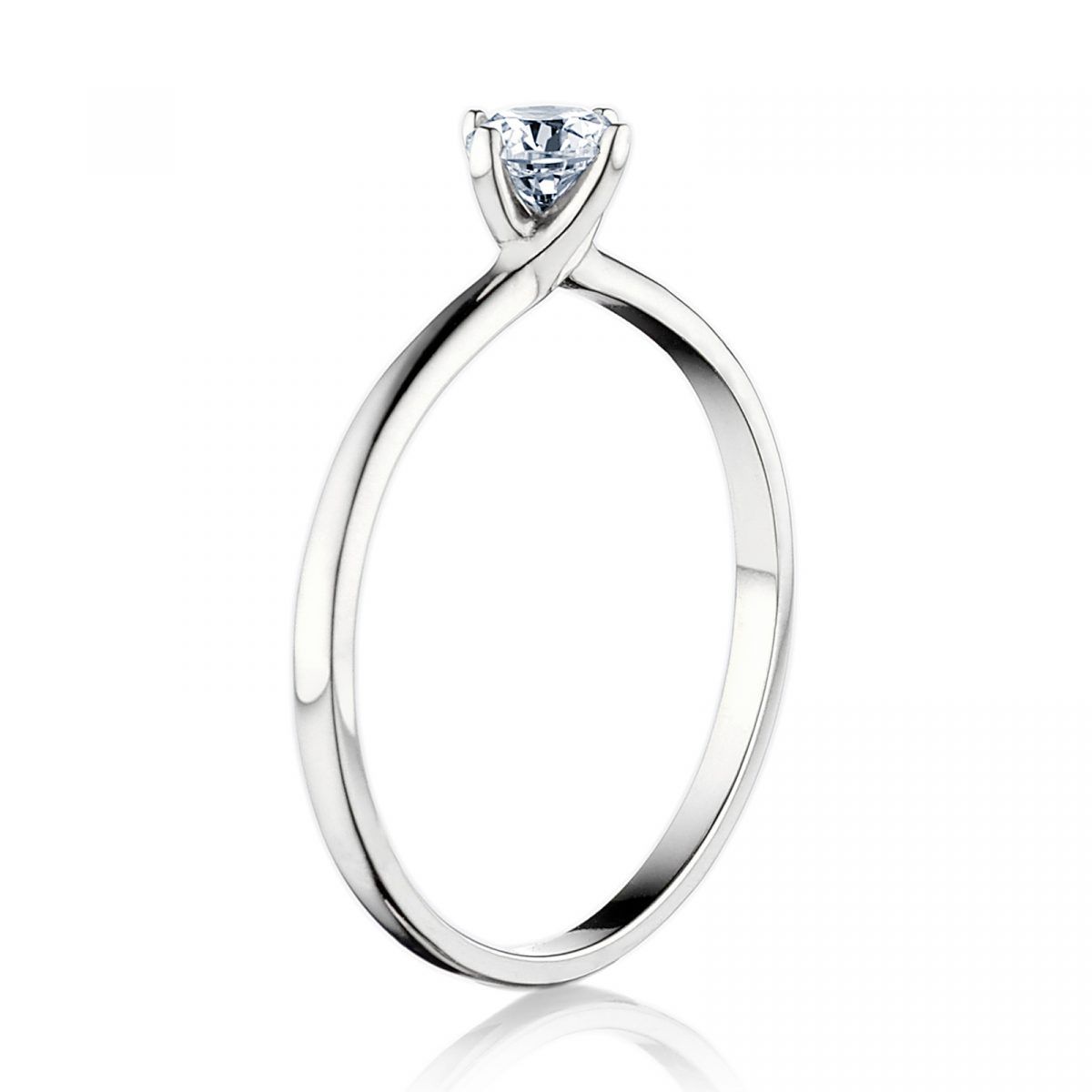 Prsteň Chelsea - biele zlato s prírodným diamantom
