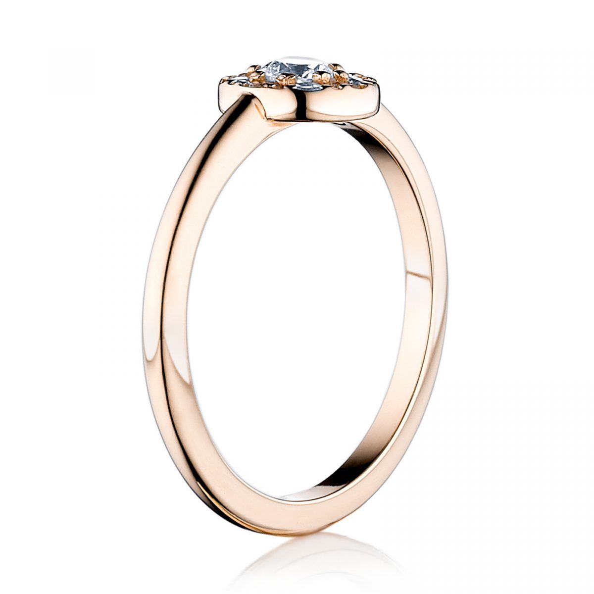 Prsteň Sierra - ružové zlato s prírodným diamantom