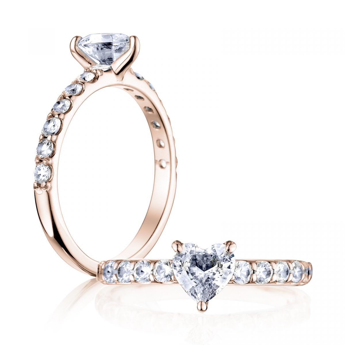 Prsteň Regina - ružové zlato s prírodným diamantom