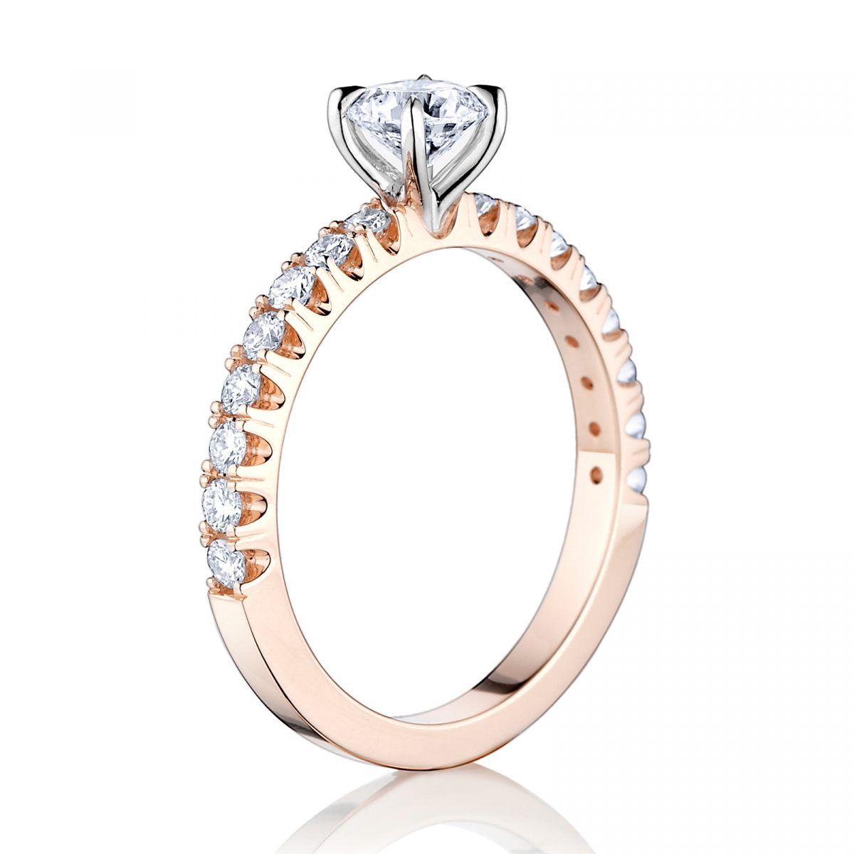 Prsteň Évry - ružové zlato s prírodným diamantom