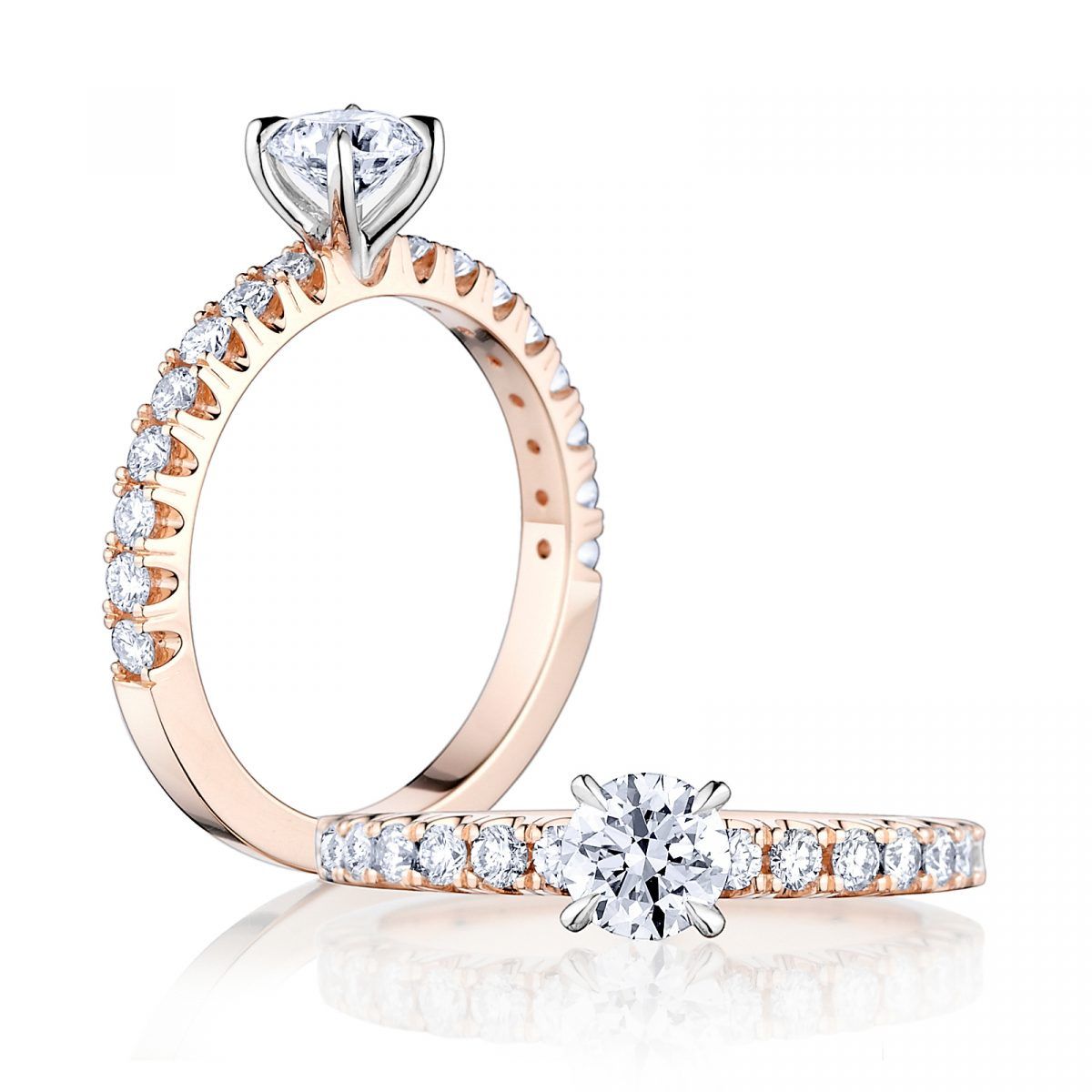 Prsteň Évry - ružové zlato s prírodným diamantom