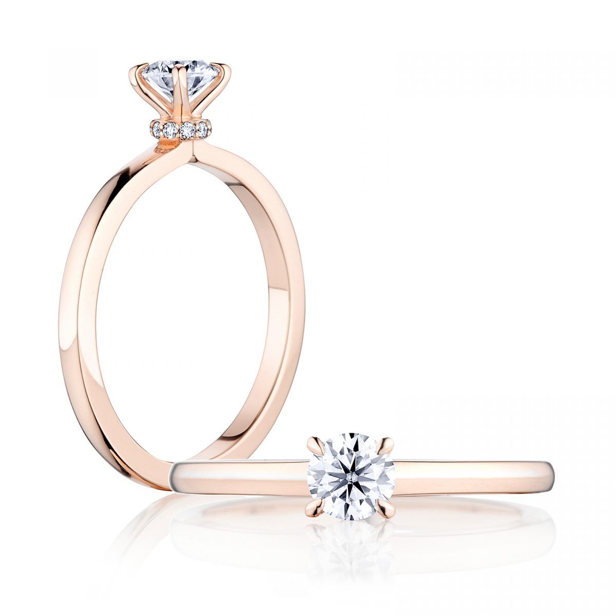 Prsteň Florence - ružové zlato s prírodným diamantom