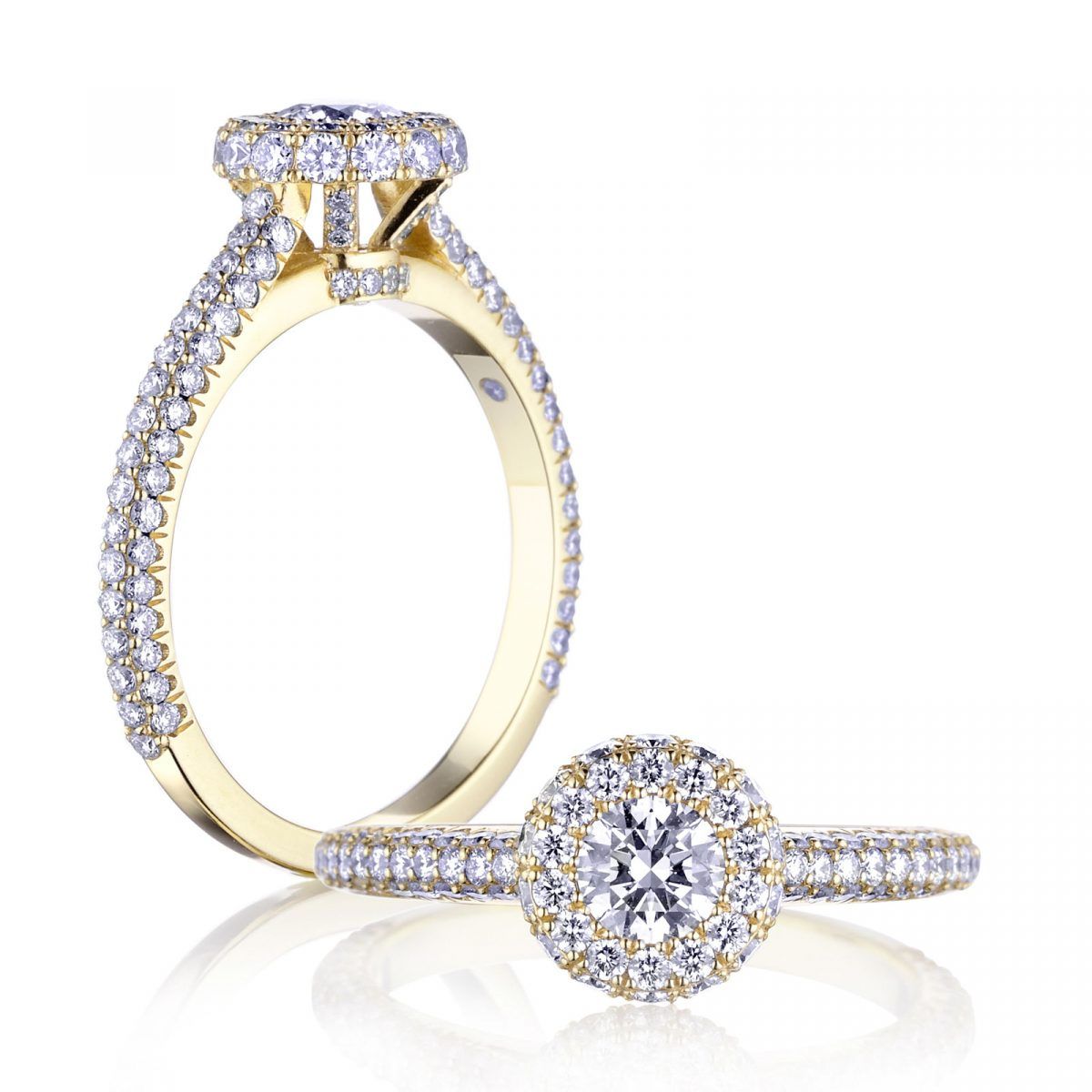 Prsteň Charlotte - žlté zlato s prírodnými diamantmi