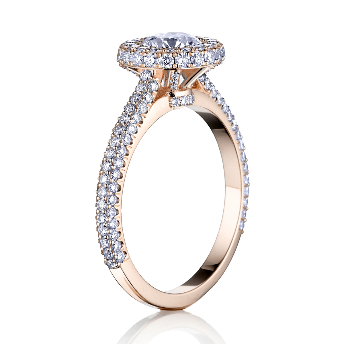 Prsteň Jasmina - ružové zlato s prírodným diamantom.