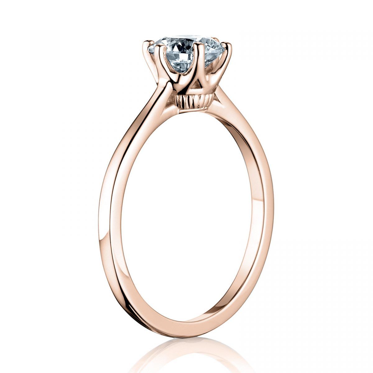 Prsteň Hannah - ružové zlato s prírodným diamantom