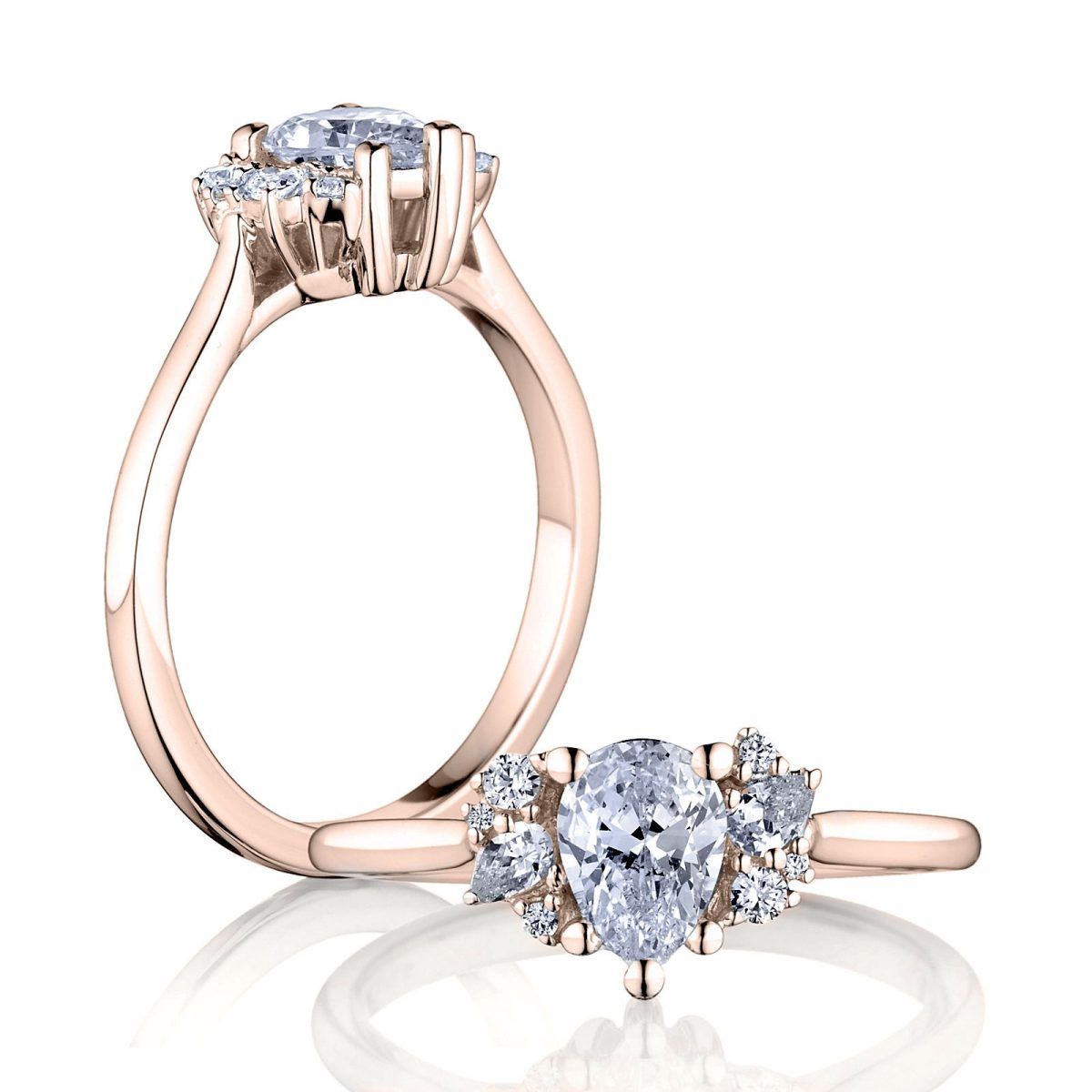 Prsteň Laurel - ružové zlato s prírodným diamantom