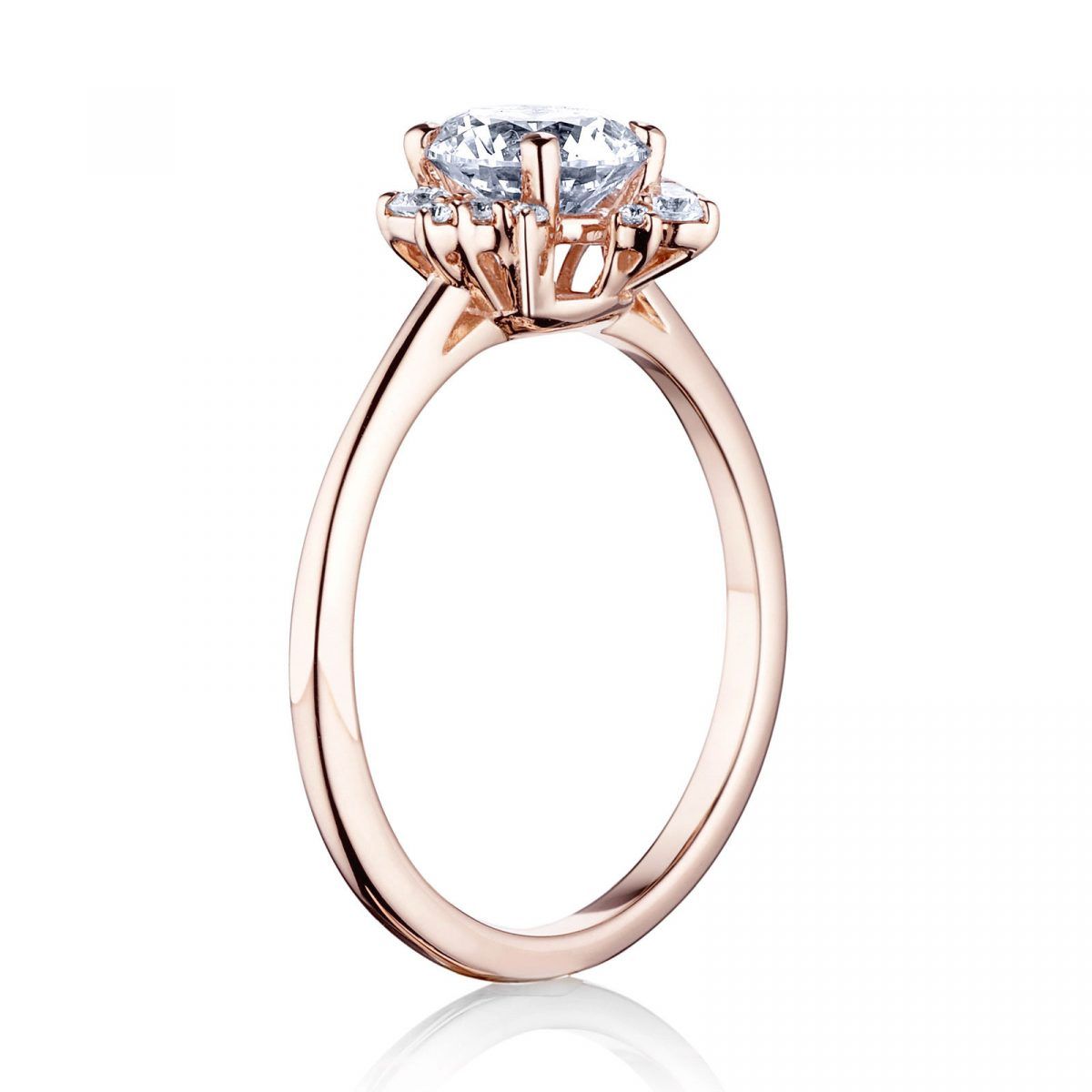 Prsteň Trace - ružové zlato s prírodným diamantom