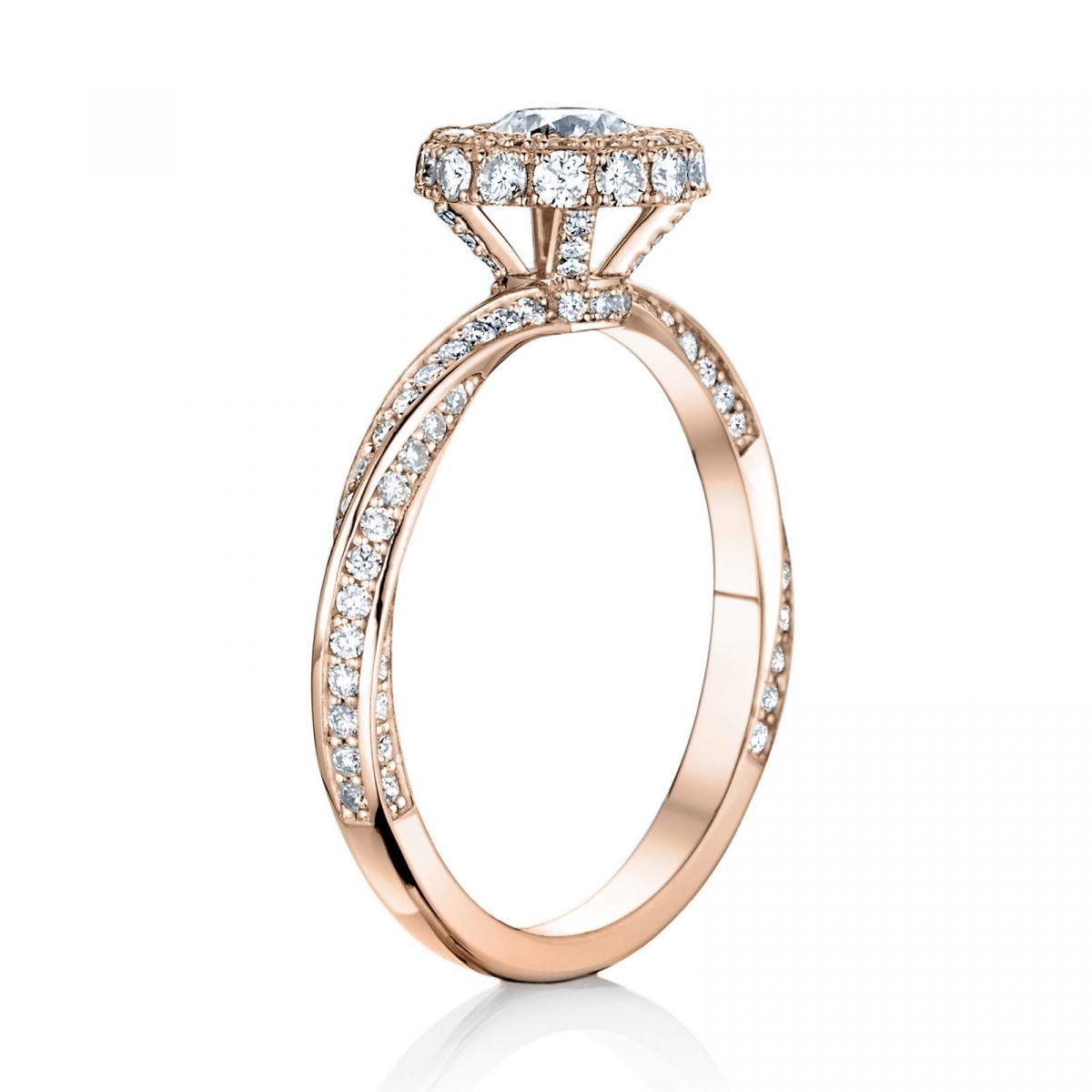 Prsteň Lorraine - ružové zlato s prírodným diamantom