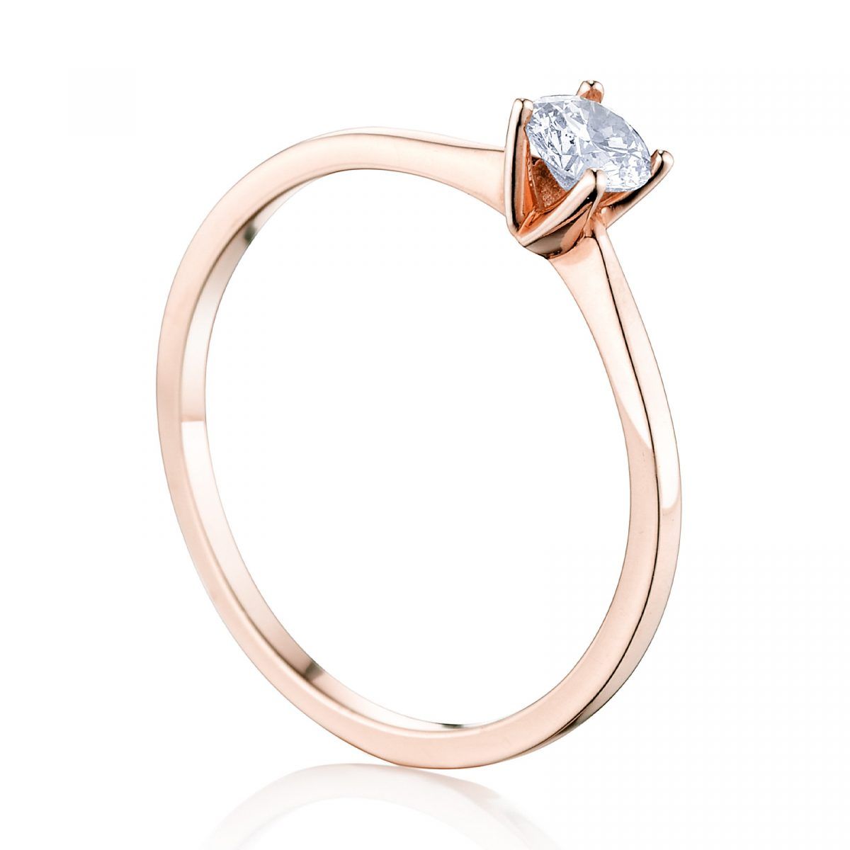 Prsteň Sofia - rúžové zlato s diamantom