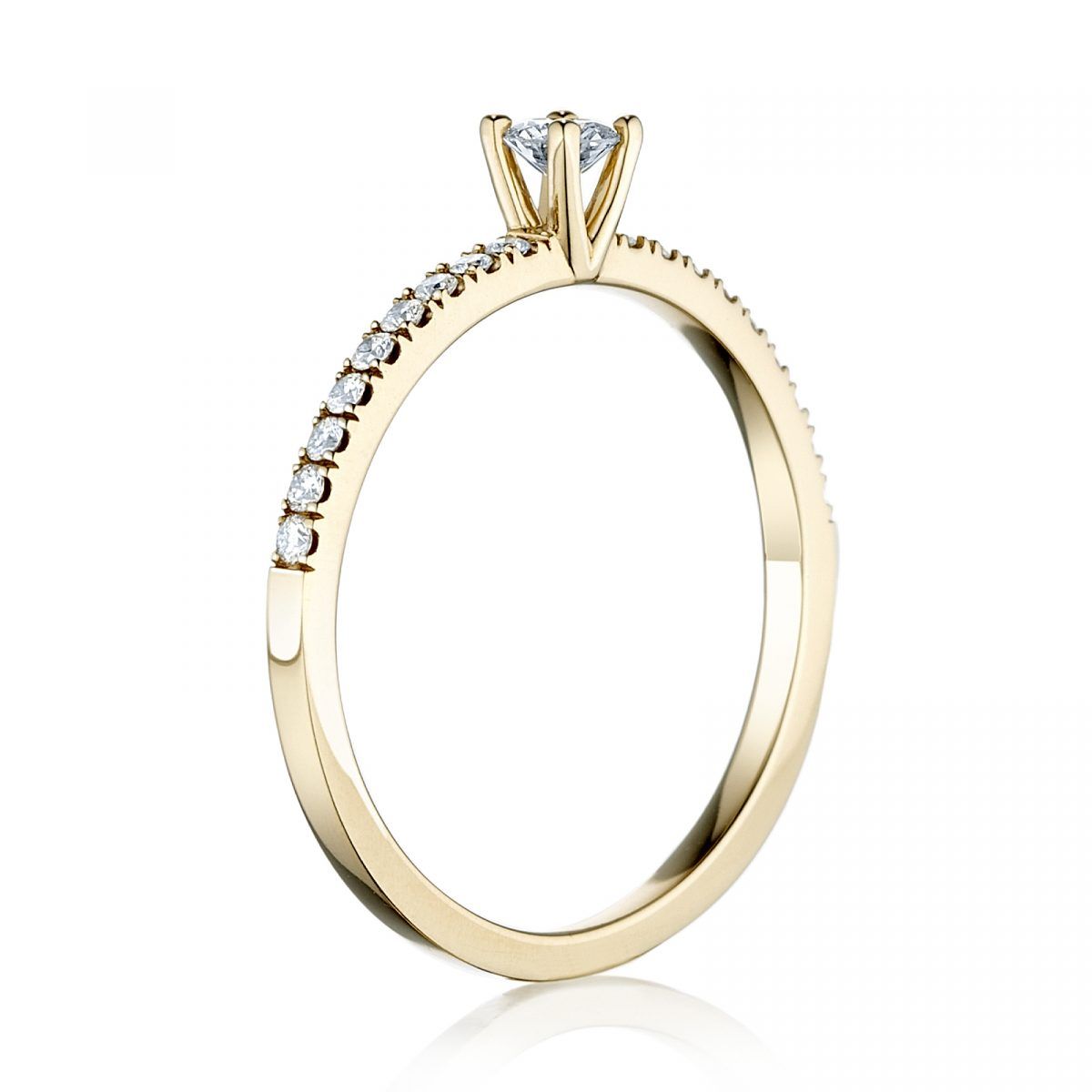 Prsteň Zaina - žlté zlato s prírodným diamantmi
