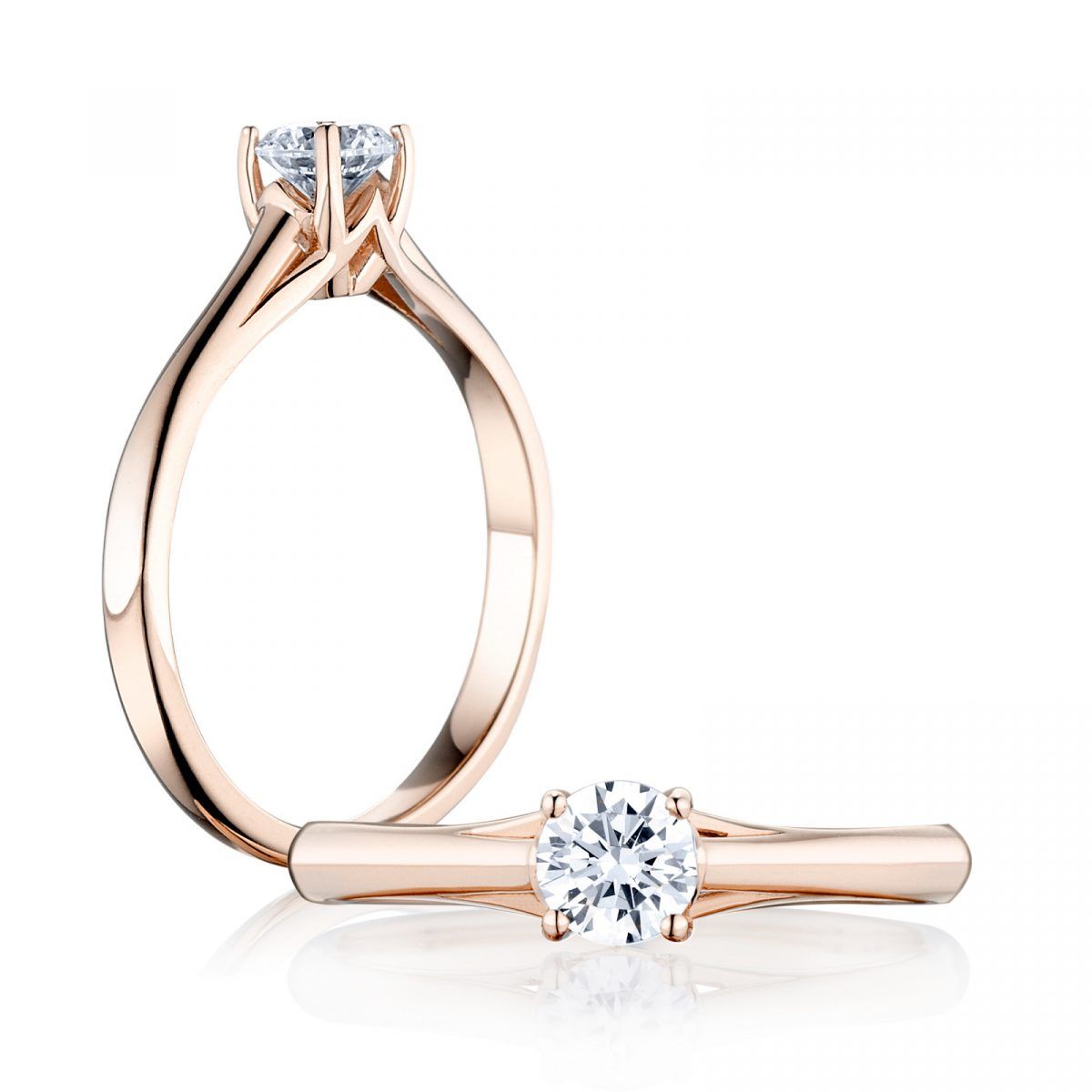 Prsteň Michelle -ružové zlato s prírodným diamantom