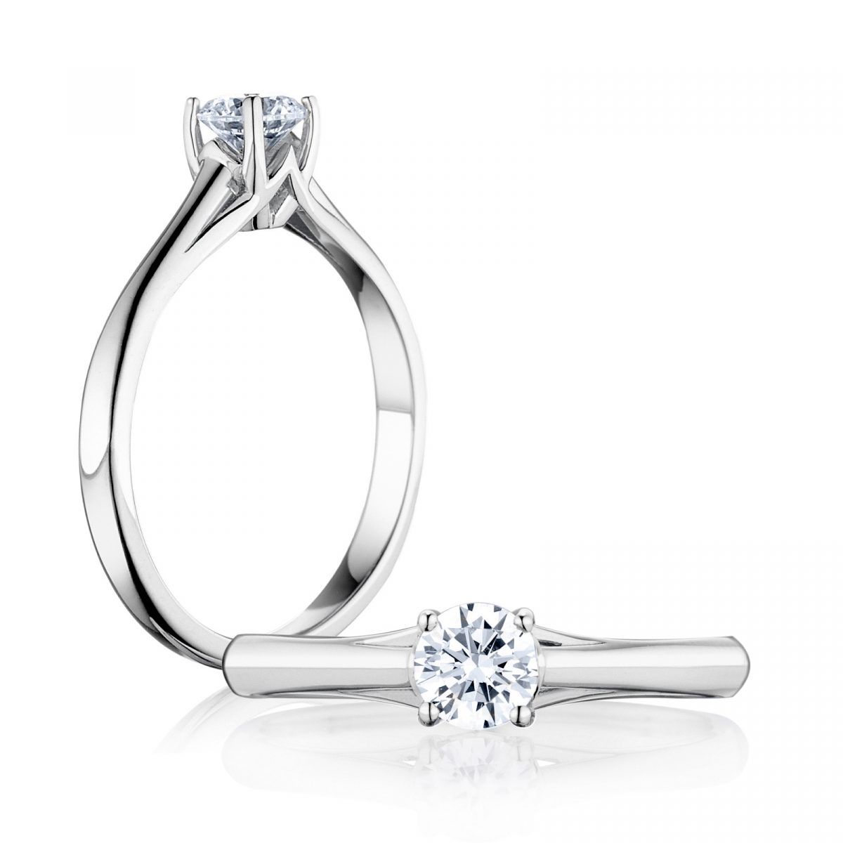 Prsteň Michelle - biele zlato s prírodným diamantom