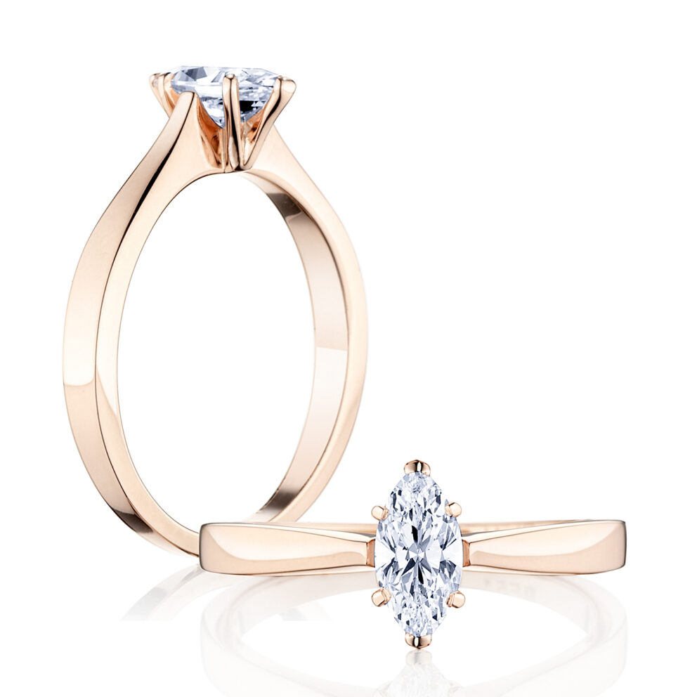Prsteň Madison - ružové zlato s prírodným diamantom