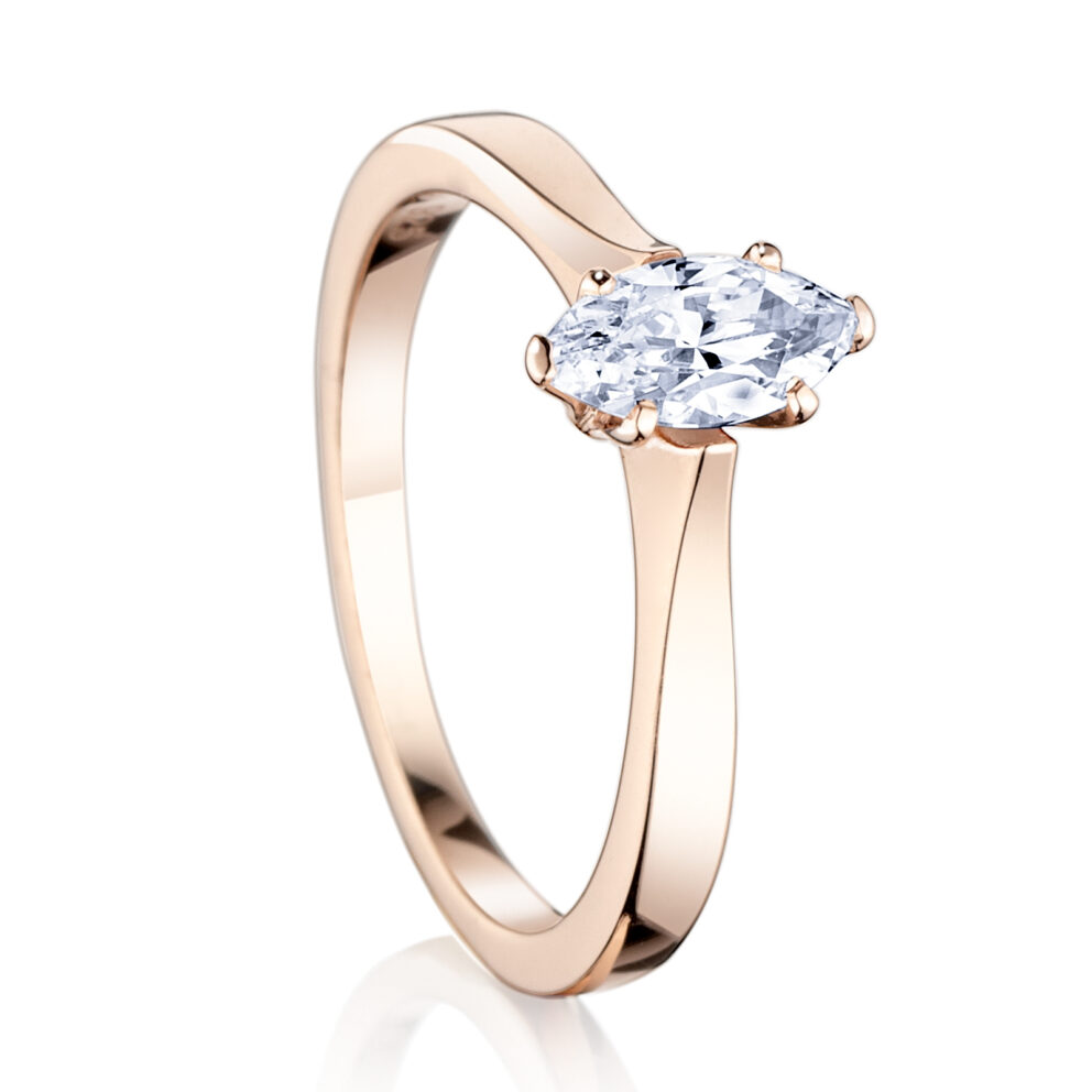 Prsteň Madison - ružové zlato s prírodným diamantom