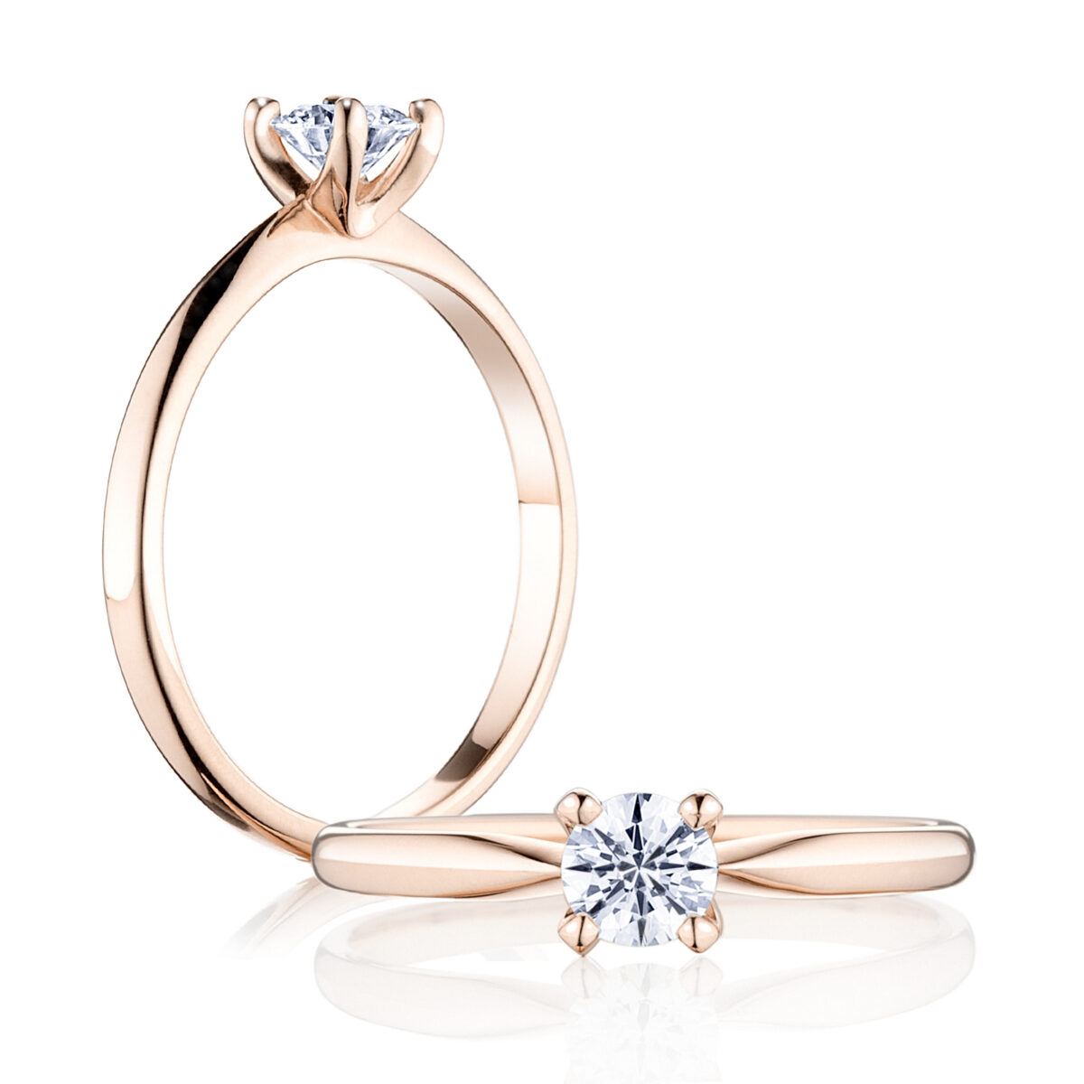 Prsteň Nice - ružové zlato s prírodným diamantom