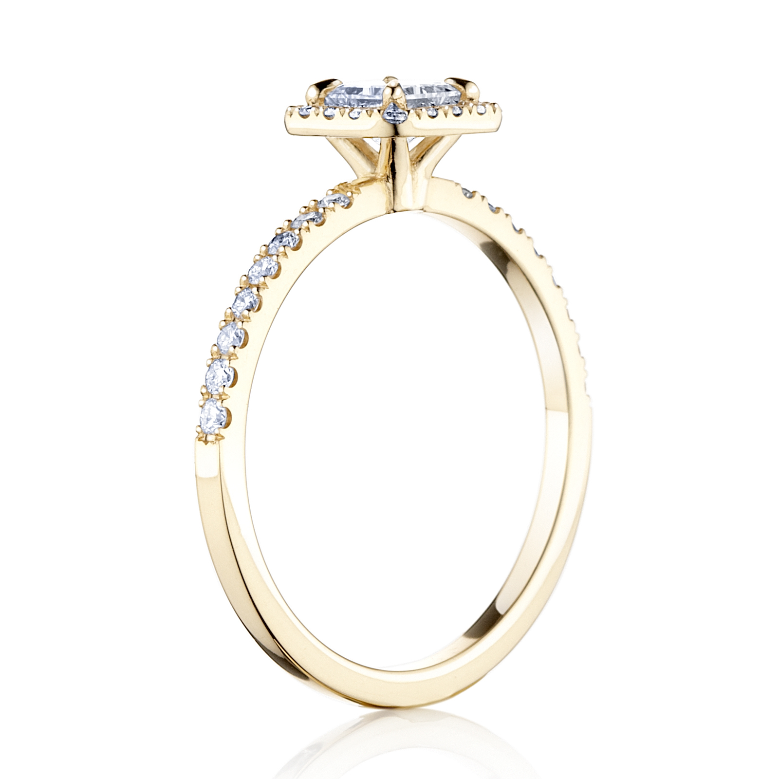 Prsteň Sharon - žlté zlato s prírodným diamantom.