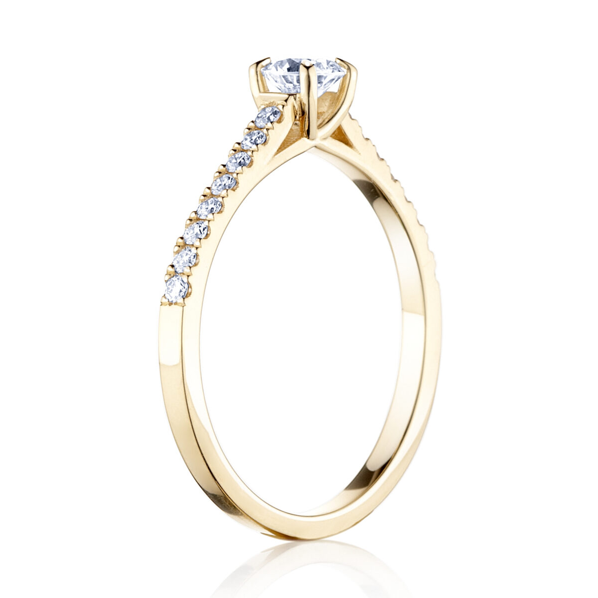 Prsteň Victoria - žlté zlato s prírodným diamantom