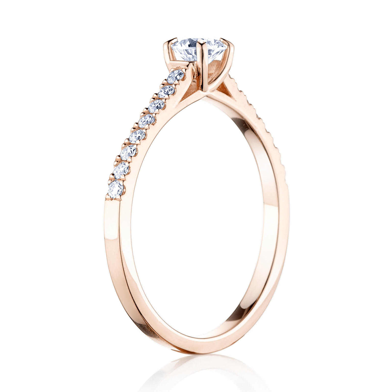 Prsteň Victoria - ružové zlato s prírodným diamantom