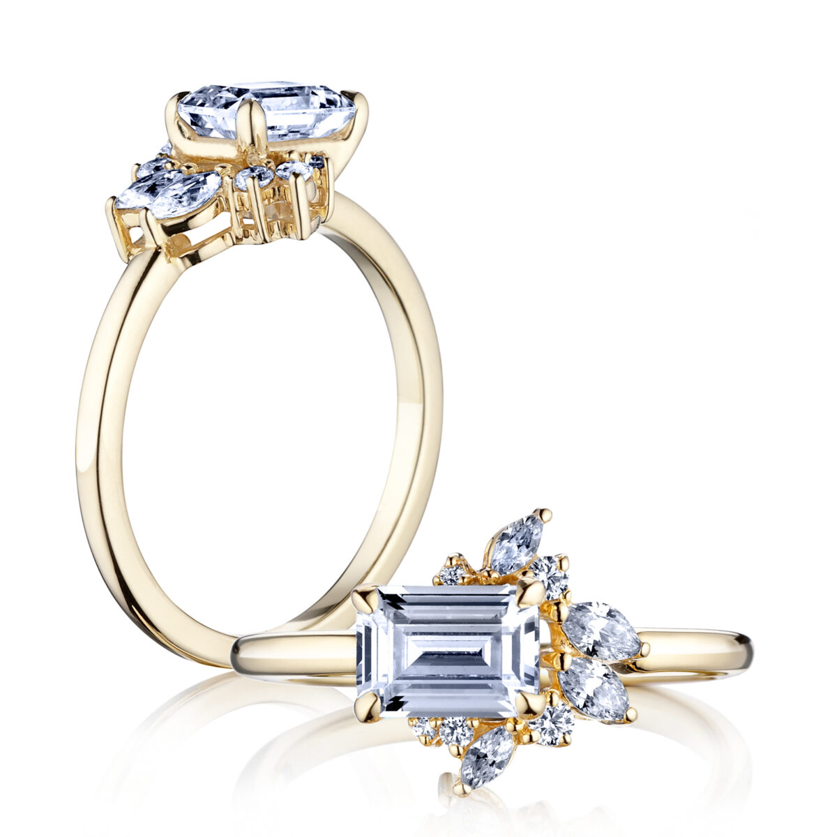 Prsteň Grasse - žlté zlato s prírodnými diamantmi